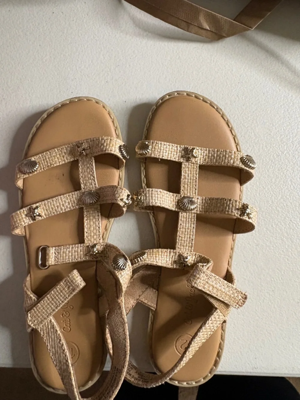 Girls size 12 beach theme sandals